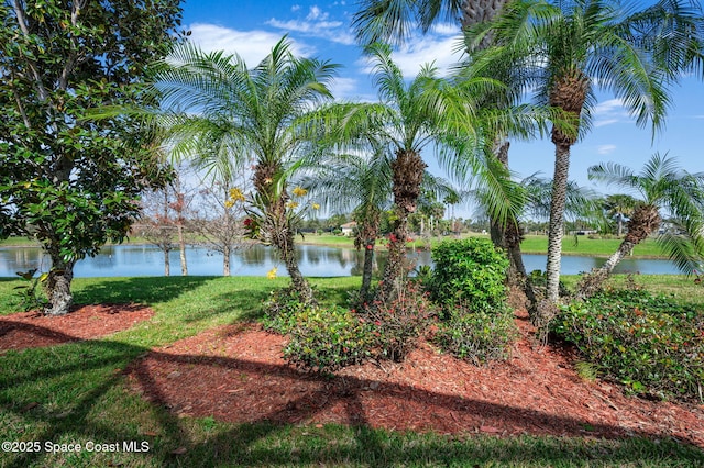 view of yard featuring a water view