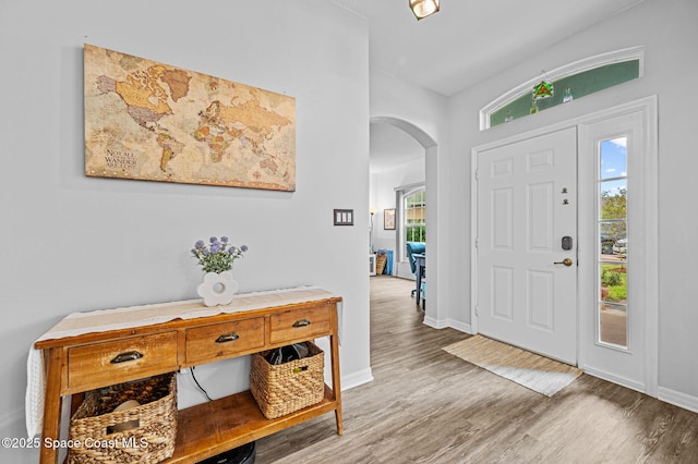 entrance foyer with wood-type flooring