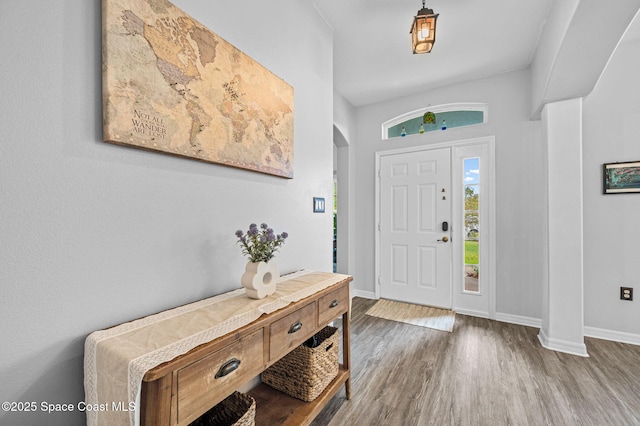 entryway featuring wood-type flooring