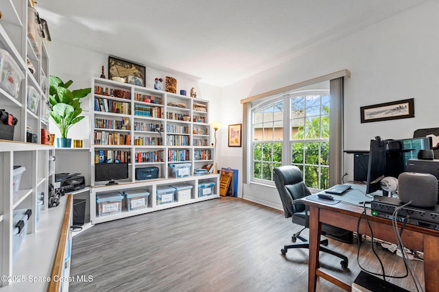 office featuring hardwood / wood-style floors