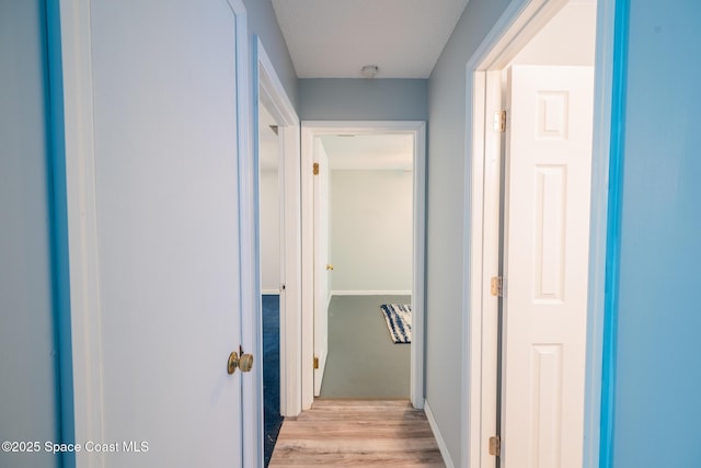 hall featuring light wood-type flooring