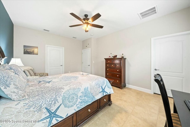 bedroom with ceiling fan