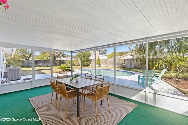 sunroom with plenty of natural light