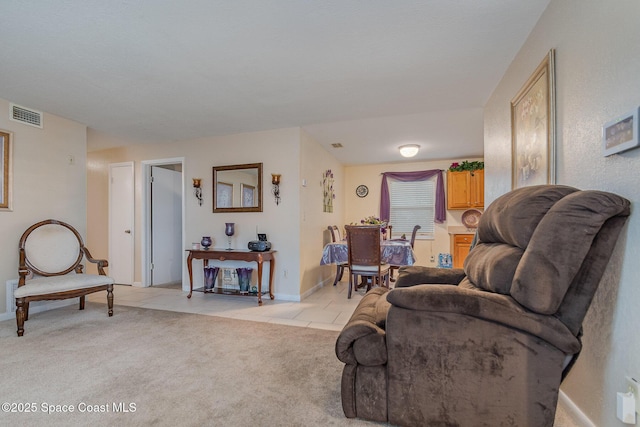 view of tiled living room