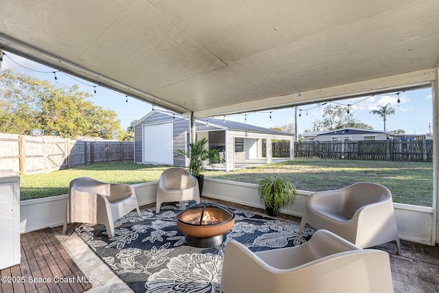 view of sunroom