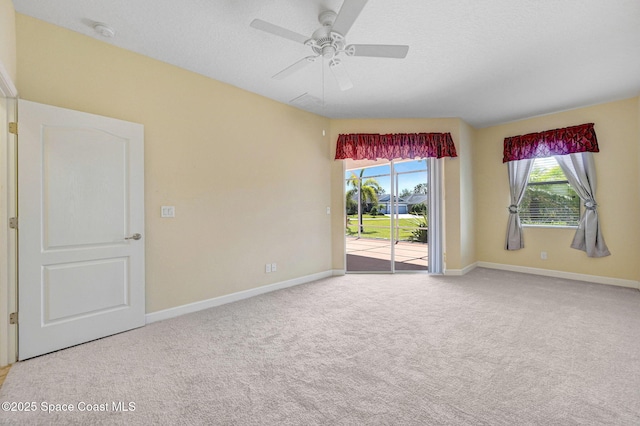 3804 Sansome Cir, Melbourne, FL 32940 - carpeted spare room featuring baseboards and a ceiling fan
