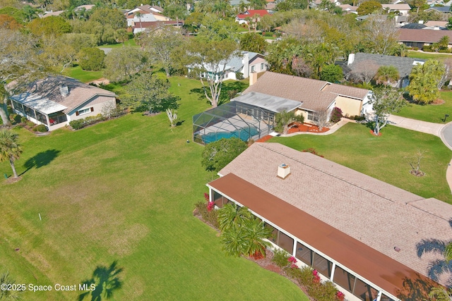 drone / aerial view with a residential view