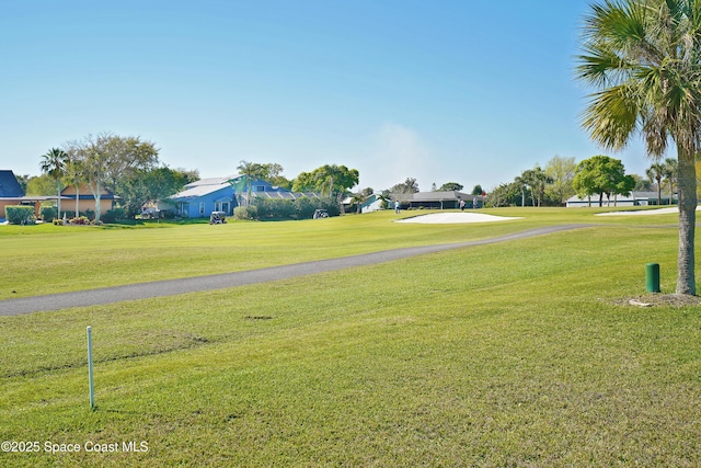 view of home's community with a lawn