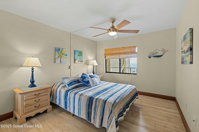 bedroom with ceiling fan