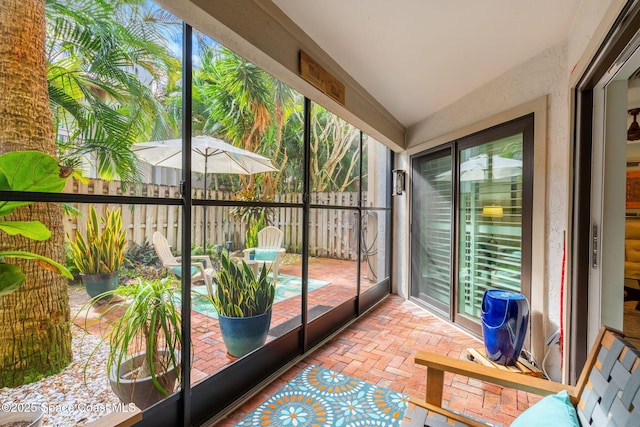 view of unfurnished sunroom