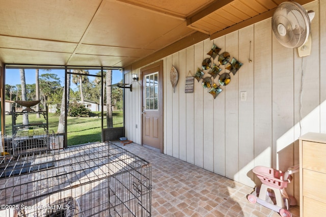 view of unfurnished sunroom