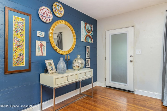 foyer with hardwood / wood-style floors