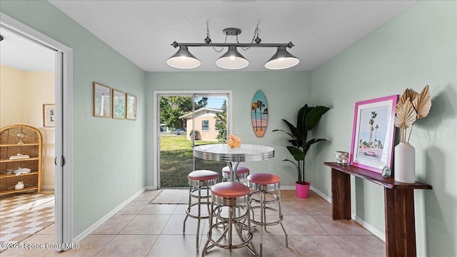 view of tiled dining area