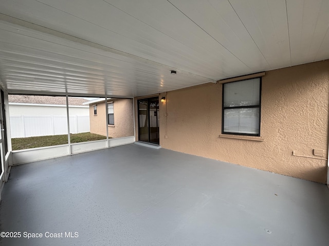 view of unfurnished sunroom