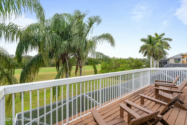 1459 Southpointe Ct, Melbourne, FL 32940 - wooden deck with a yard