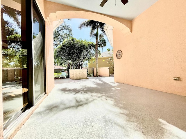 view of patio / terrace with ceiling fan