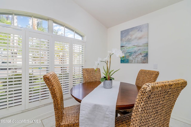 view of tiled dining room