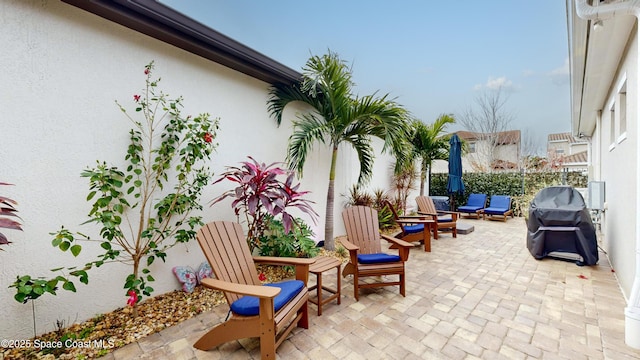 view of patio with area for grilling