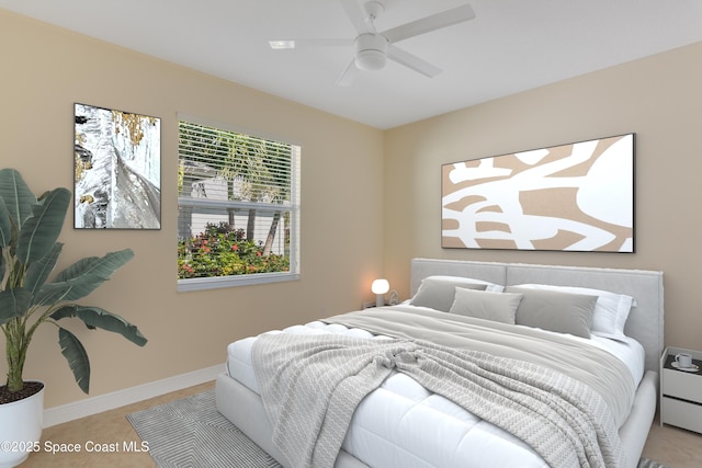 bedroom with ceiling fan