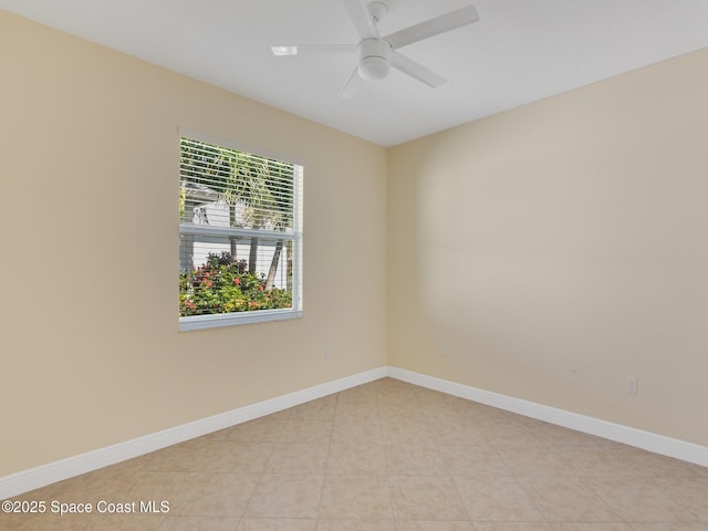 unfurnished room featuring ceiling fan