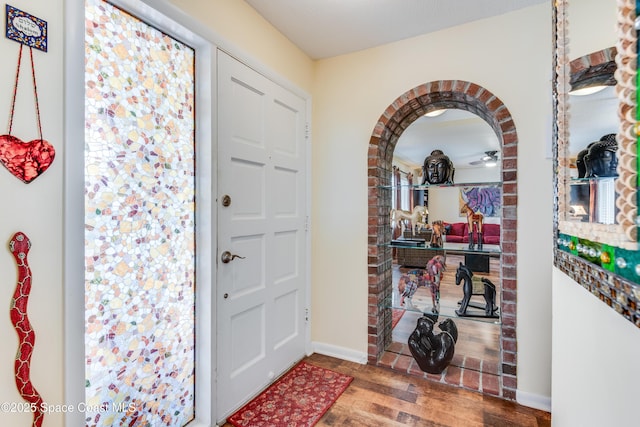 foyer with hardwood / wood-style flooring