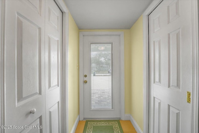 entryway with baseboards