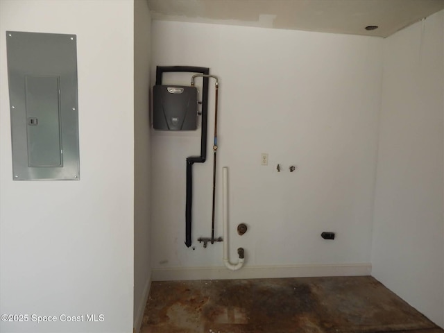 washroom with electric panel