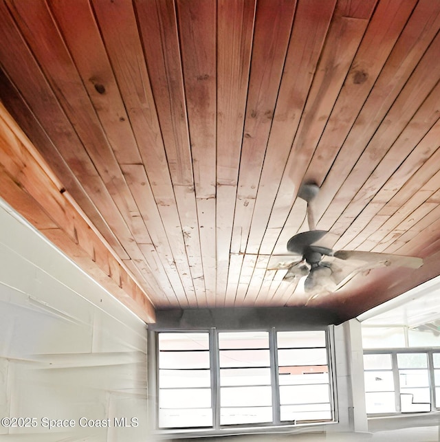 interior details with wood ceiling