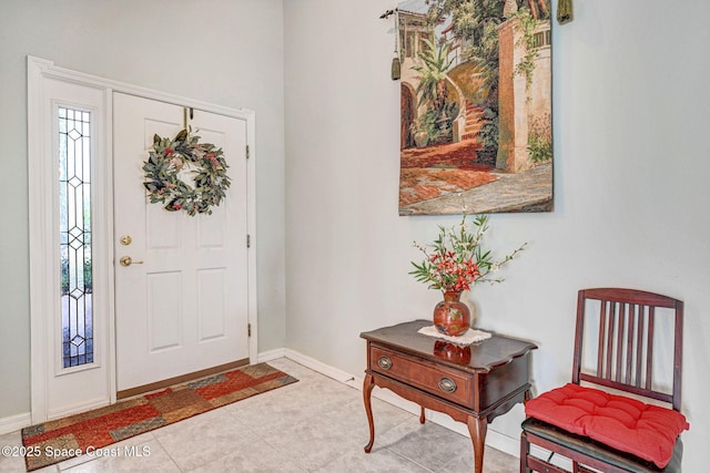 view of tiled foyer