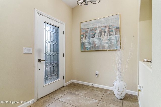 entrance foyer with light tile patterned floors