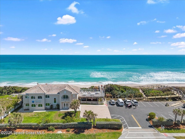 view of water feature with a view of the beach