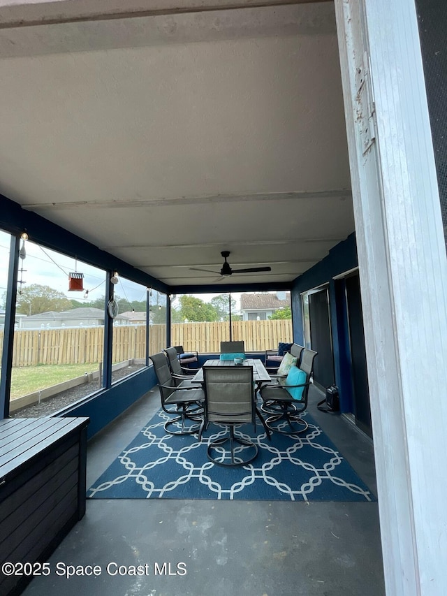 view of sunroom