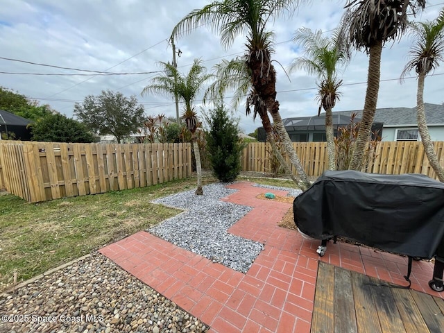 view of patio with area for grilling