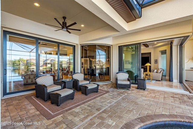 view of patio / terrace with ceiling fan