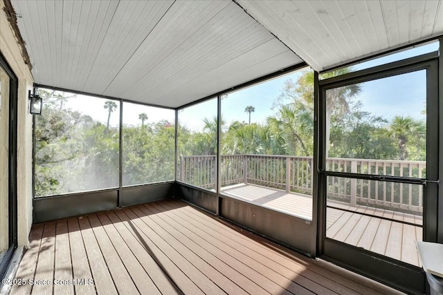 view of unfurnished sunroom