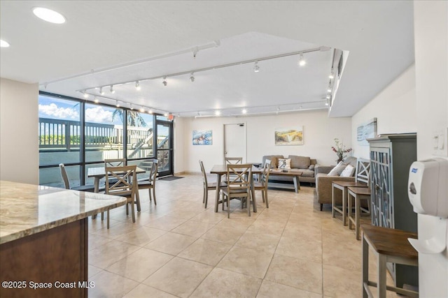 dining room featuring light tile patterned floors