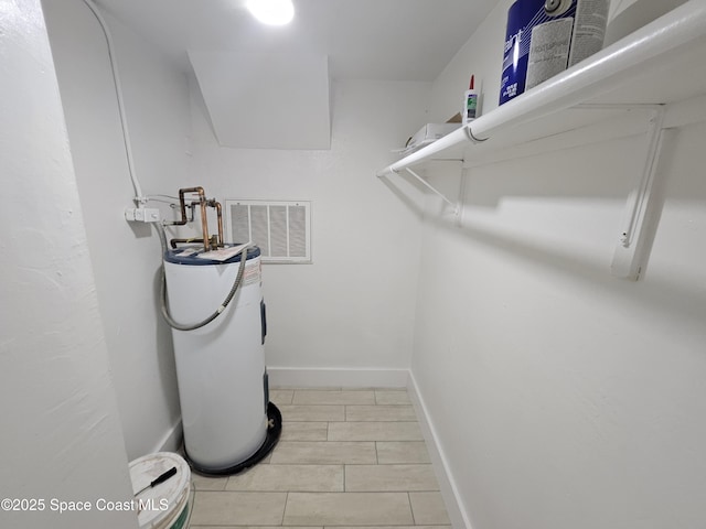 interior space with water heater