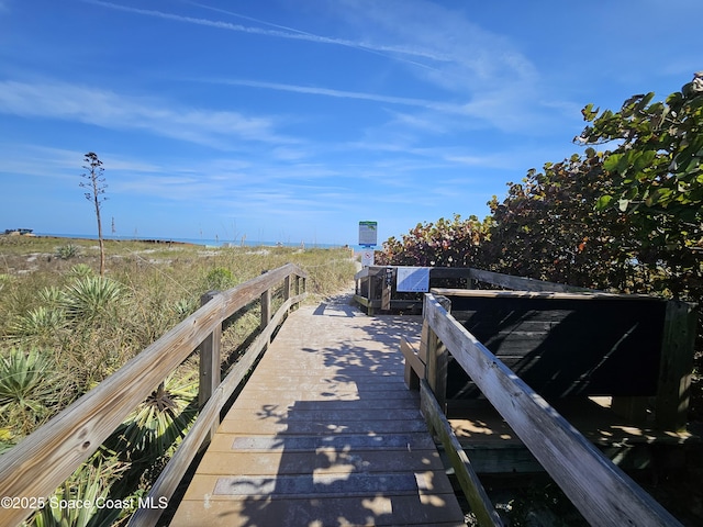 view of dock area