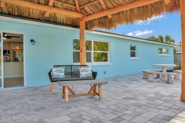 view of patio / terrace with a gazebo