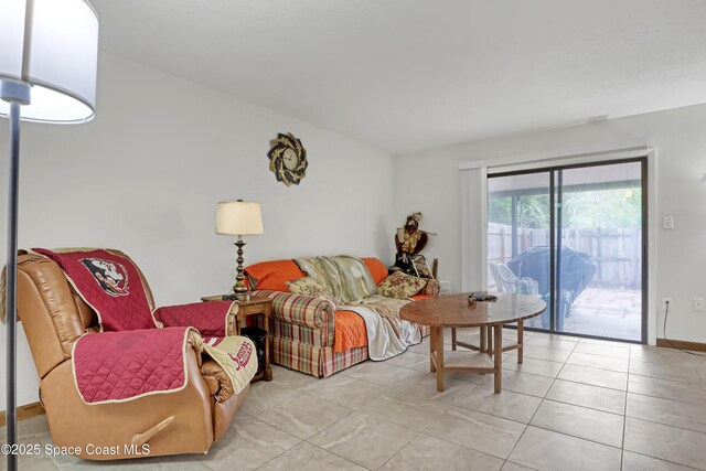 view of tiled living room