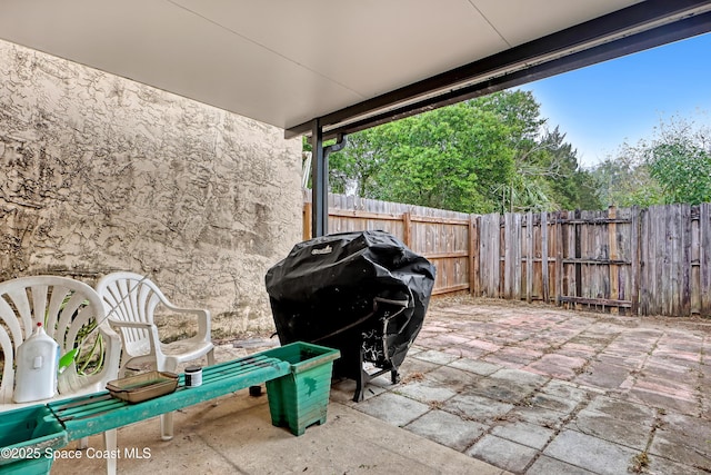 view of patio / terrace with a grill