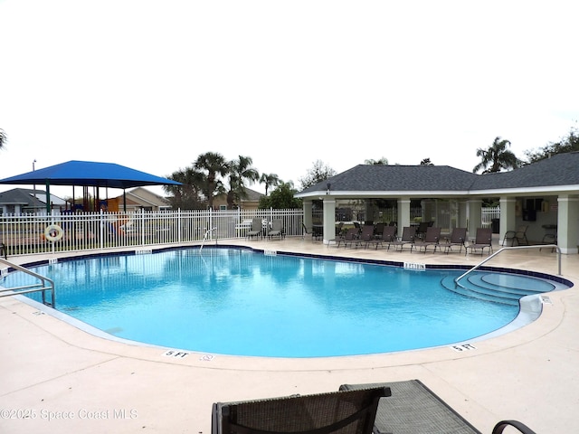 view of pool featuring a patio area