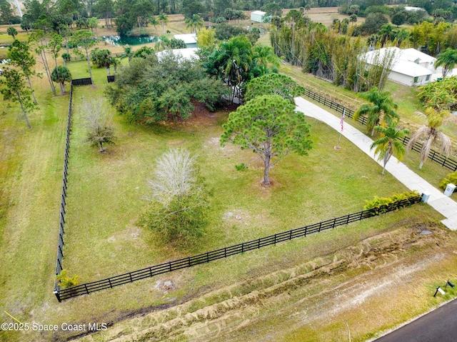 drone / aerial view featuring a rural view