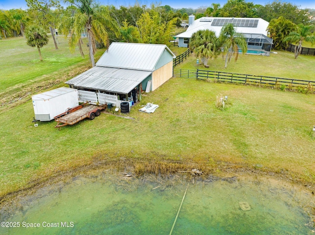 drone / aerial view with a rural view