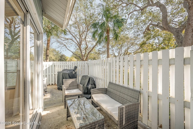 view of patio / terrace with a grill