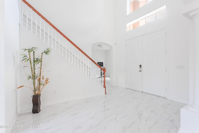 entrance foyer with a high ceiling