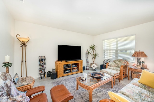 view of tiled living room