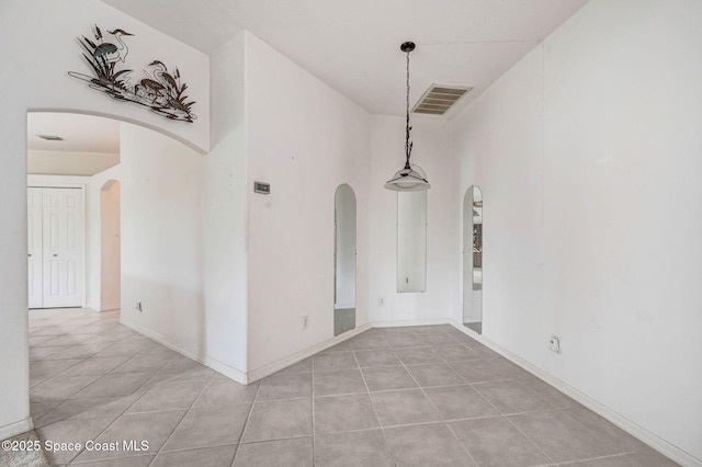 interior space featuring light tile patterned floors