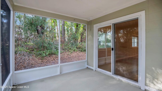 view of unfurnished sunroom