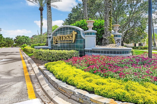 view of community sign